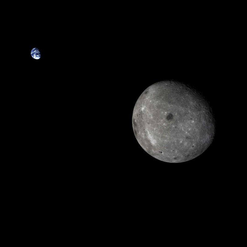 Illustration for article titled The Earth And The Moon, In A Single Frame